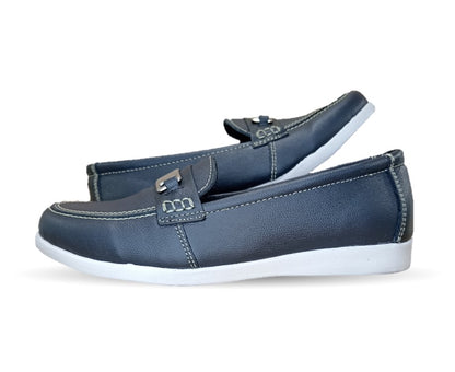 Zapato Mocasín de piel con herraje Hannia 235 Negro para mujer