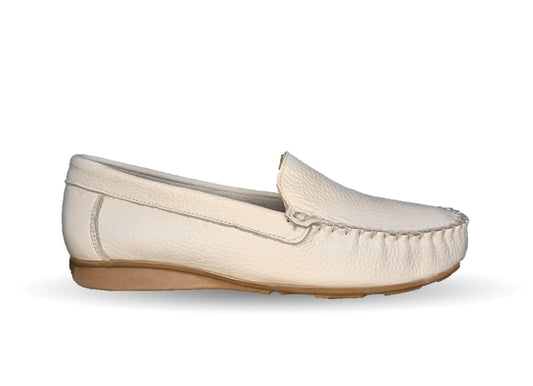 Zapato de Confort y Casual de piel Hannia 350 Blanco para mujer