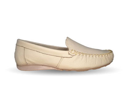 Zapato de Confort y Casual de piel Hannia 350 Beige para mujer