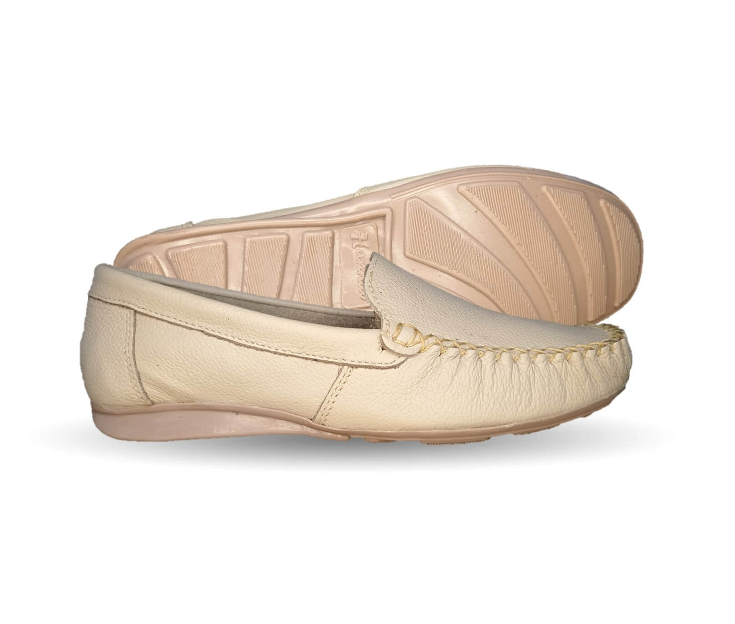 Zapato de Confort y Casual de piel Hannia 350 Beige para mujer
