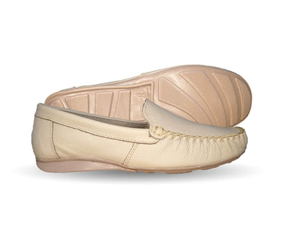 Zapato de Confort y Casual de piel Hannia 350 Beige para mujer