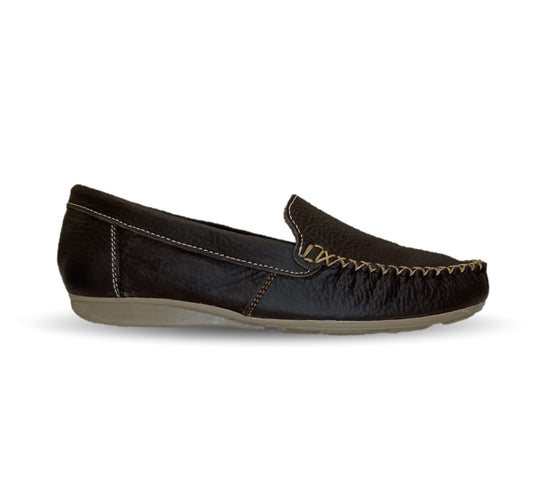Zapato de Confort y Casual de piel Hannia 350 Café para mujer