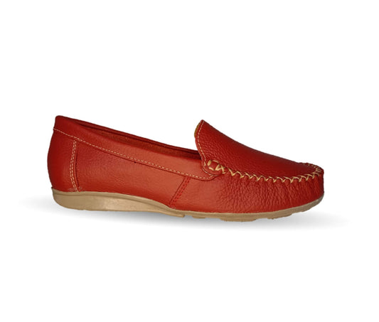 Zapato de Confort y Casual de piel Hannia 350 Rojo para mujer
