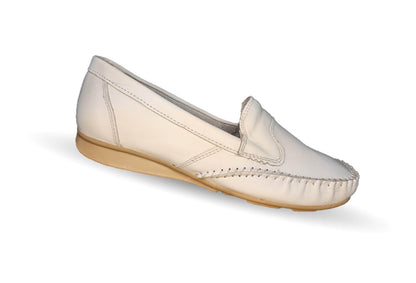 Zapato de Confort y Casual de piel Hannia 352 Blanco para mujer