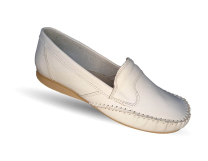 Zapato de Confort y Casual de piel Hannia 352 Blanco para mujer