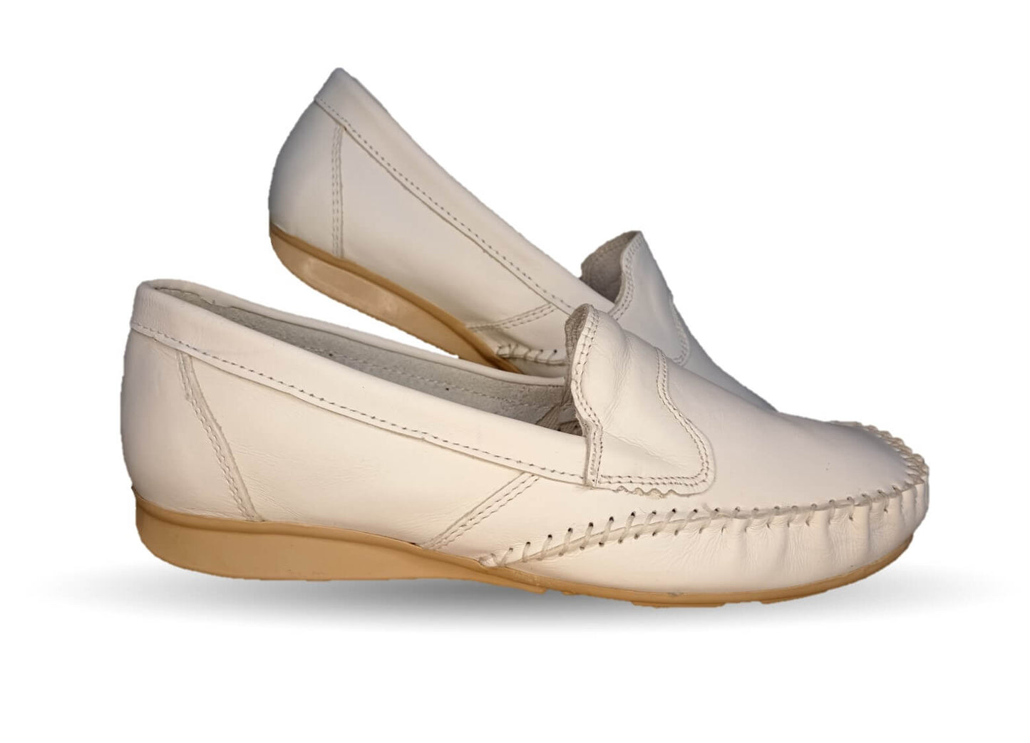 Zapato de Confort y Casual de piel Hannia 352 Blanco para mujer