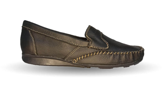 Zapato de Confort y Casual de piel Hannia 352 Negro para mujer