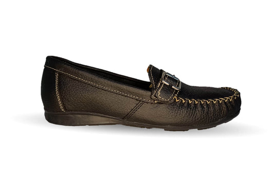 Zapato de Confort y Casual de piel Hannia 358 Negro para mujer