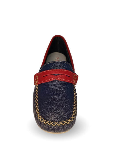 Zapato de Confort y Casual de piel Hannia 370 Marino/Rojo para mujer