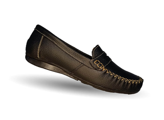 Zapato de Confort y Casual de piel Hannia 370 Negro para mujer