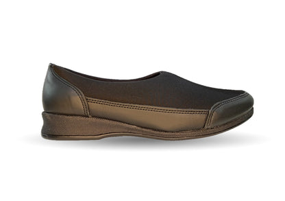 Zapato de Confort y Casual de piel con licra Hannia 410 Negro para mujer