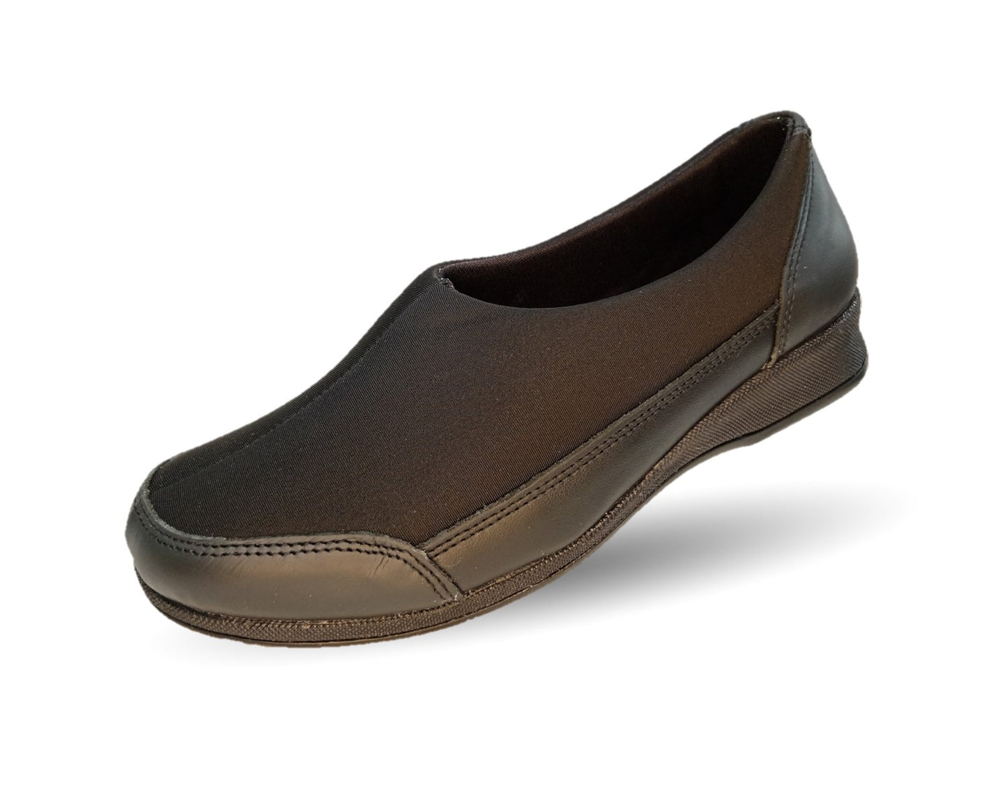 Zapato de Confort y Casual de piel con licra Hannia 410 Negro para mujer