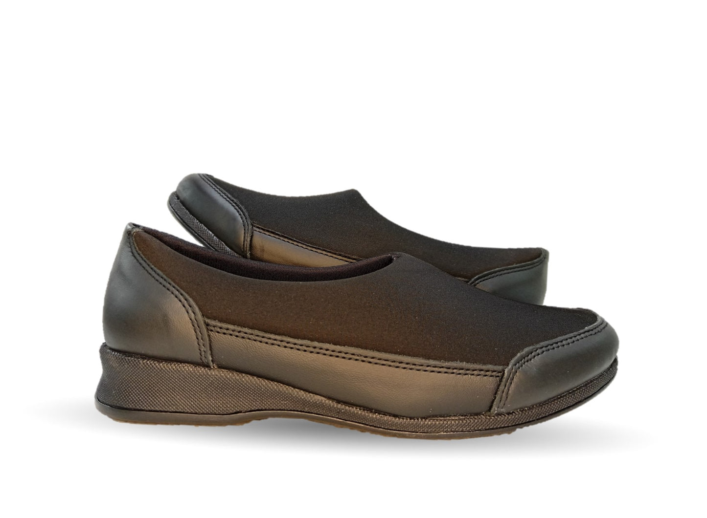 Zapato de Confort y Casual de piel con licra Hannia 410 Negro para mujer