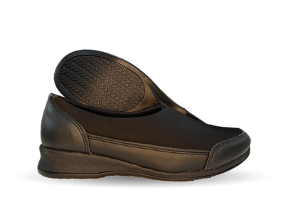 Zapato de Confort y Casual de piel con licra Hannia 410 Negro para mujer