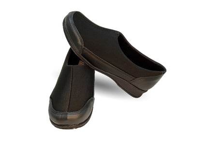 Zapato de Confort y Casual de piel con licra Hannia 410 Negro para mujer