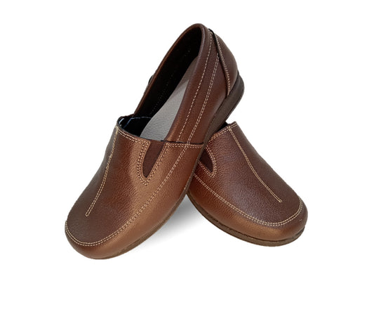 Zapato de Confort y Casual de piel Hannia 423 Café para mujer
