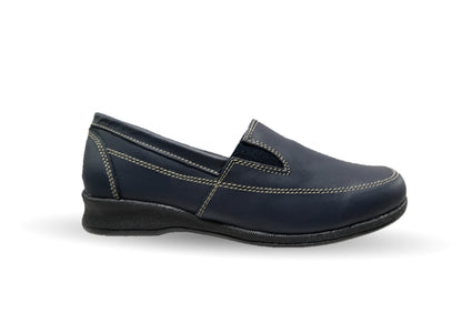 Zapato de Confort y Casual de piel Hannia 423 Azul Marino para mujer