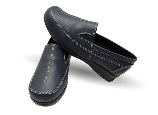 Zapato de Confort y Casual de piel Hannia 423 Azul Marino para mujer