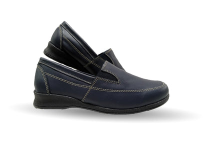 Zapato de Confort y Casual de piel Hannia 423 Azul Marino para mujer
