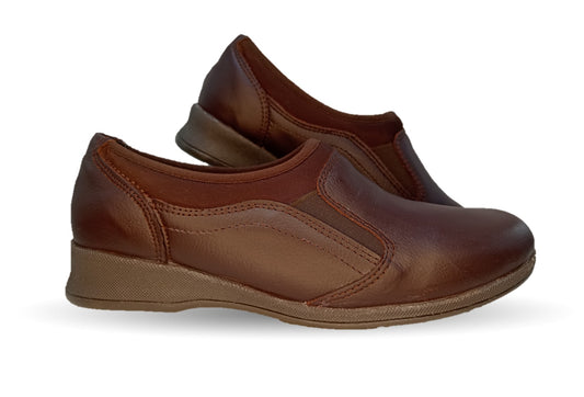 Zapato de Confort y Casual de piel Hannia 424 Café para mujer
