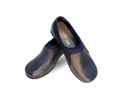 Zapato de Confort y Casual de piel Hannia 424 Azul Marino para mujer