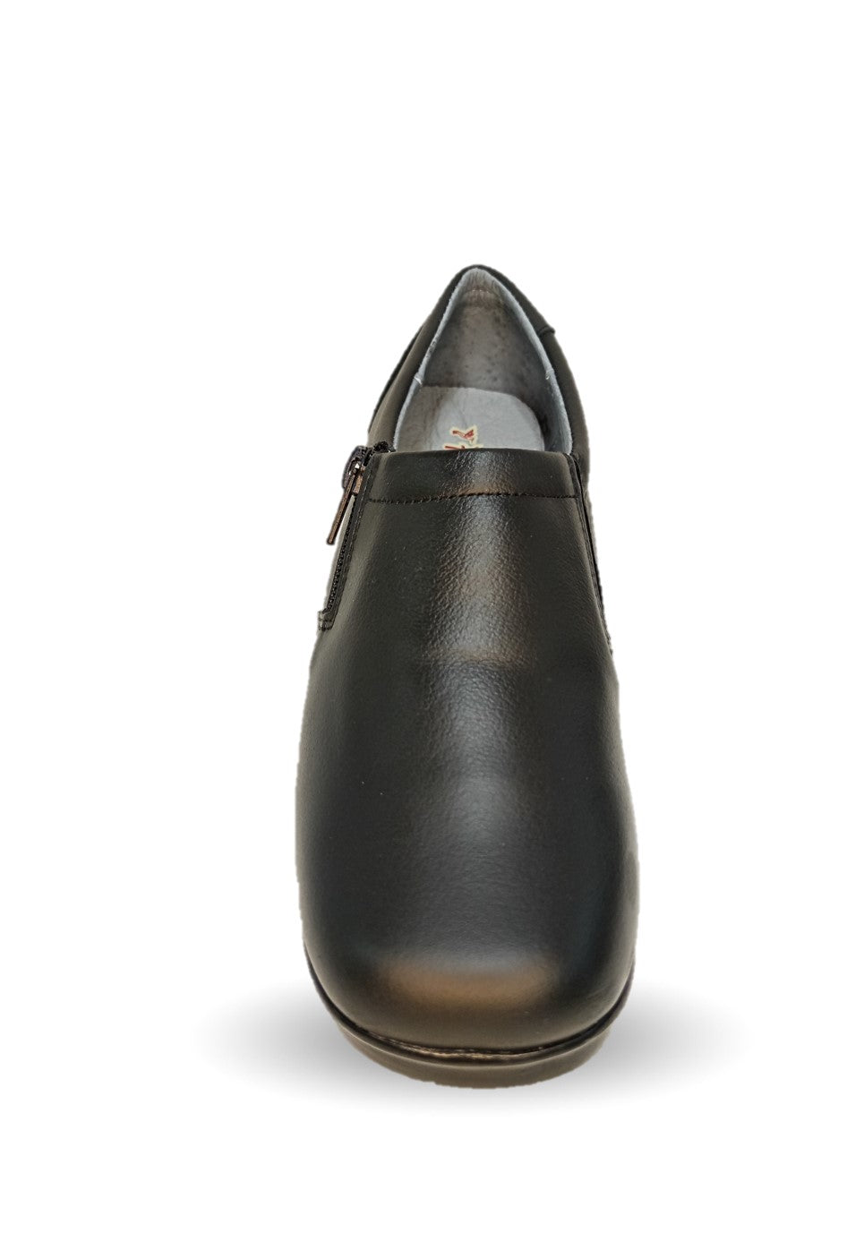Zapato de Confort y Casual de piel con cuña mediana Hannia 640 Negro para mujer