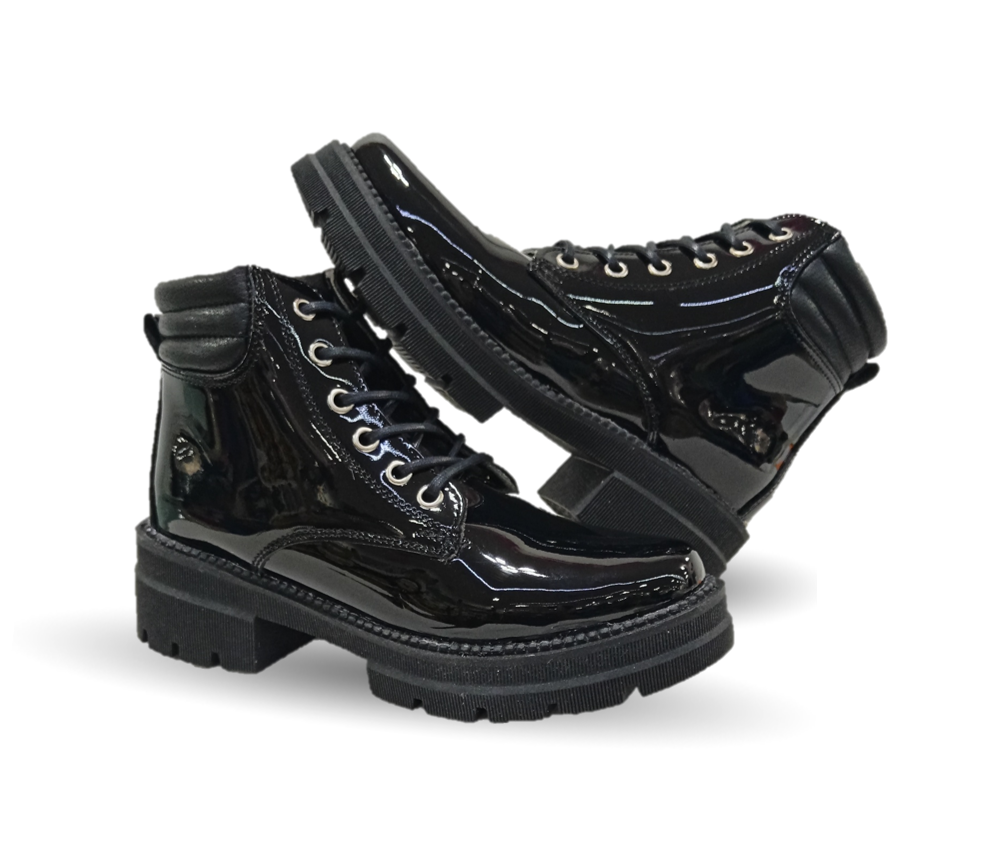 Bota Casual Hannia 700 Charol Negro para mujer