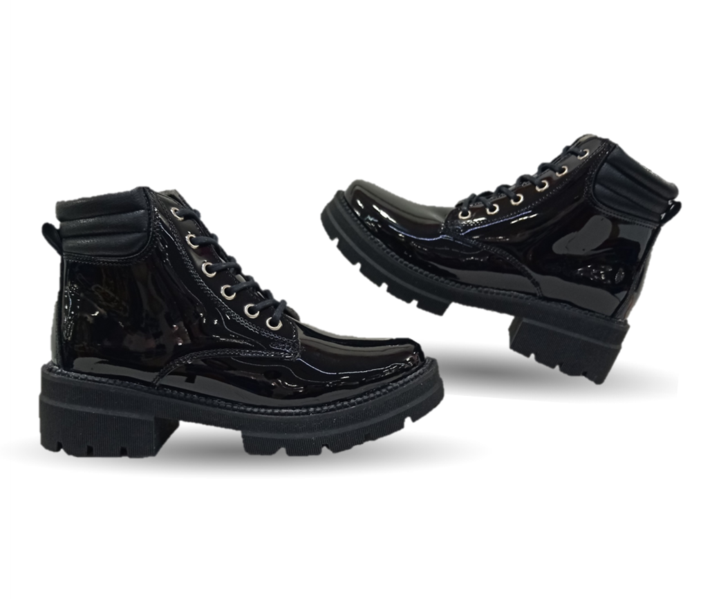 Bota Casual Hannia 700 Charol Negro para mujer
