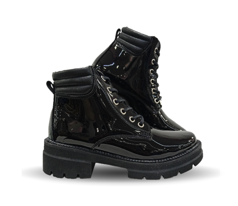 Bota Casual Hannia 700 Charol Negro para mujer