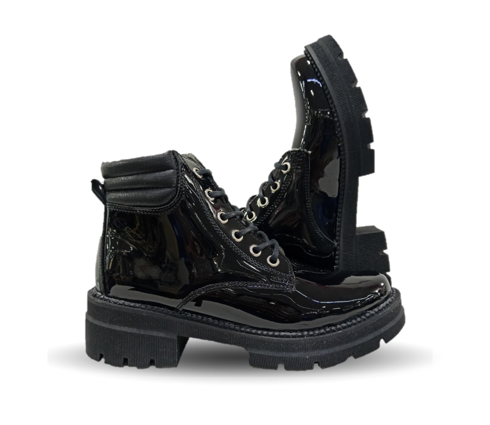 Bota Casual Hannia 700 Charol Negro para mujer