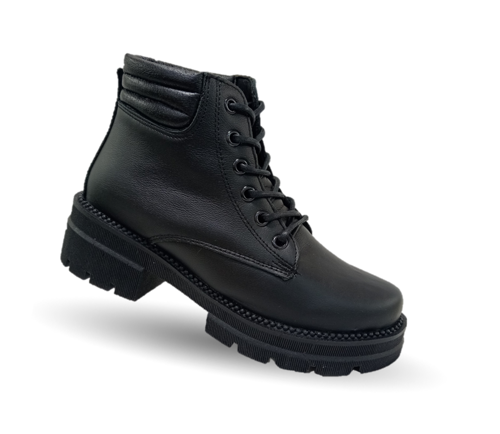 Bota Casual de piel Hannia 700 Negro para mujer