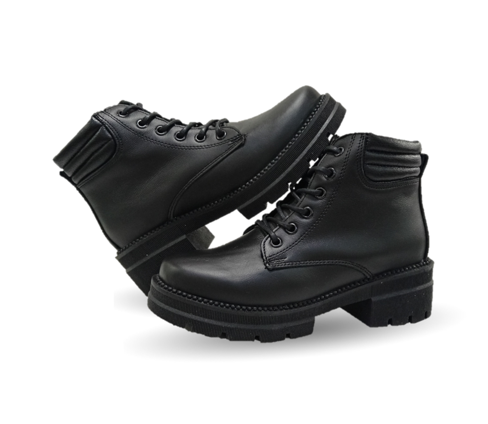 Bota Casual de piel Hannia 700 Negro para mujer