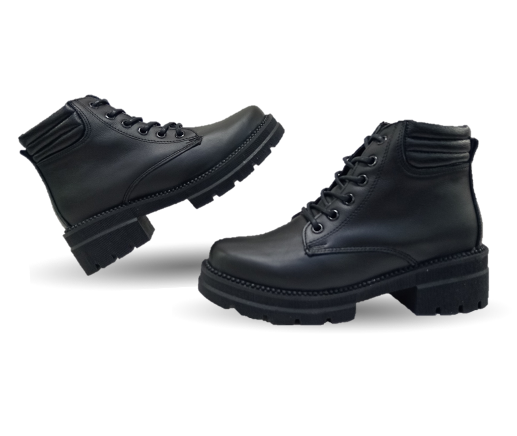 Bota Casual de piel Hannia 700 Negro para mujer
