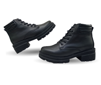 Bota Casual de piel Hannia 700 Negro para mujer