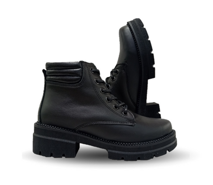 Bota Casual de piel Hannia 700 Negro para mujer