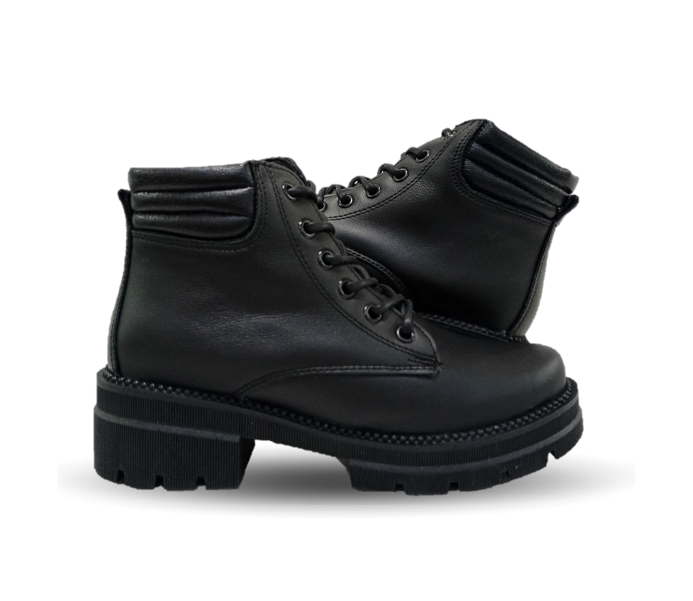 Bota Casual de piel Hannia 700 Negro para mujer