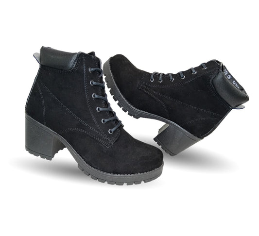 Botín Casual con tacón mediano Hannia 8 Negro para mujer