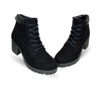 Botín Casual con tacón mediano Hannia 8 Negro para mujer