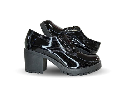 Zapato Casual con tacón mediano Hannia 9 Charol Negro para mujer