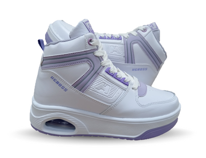 Tenis Urbano tipo bota con burbuja de aire H Gros 334 Blanco/Lavanda para mujer