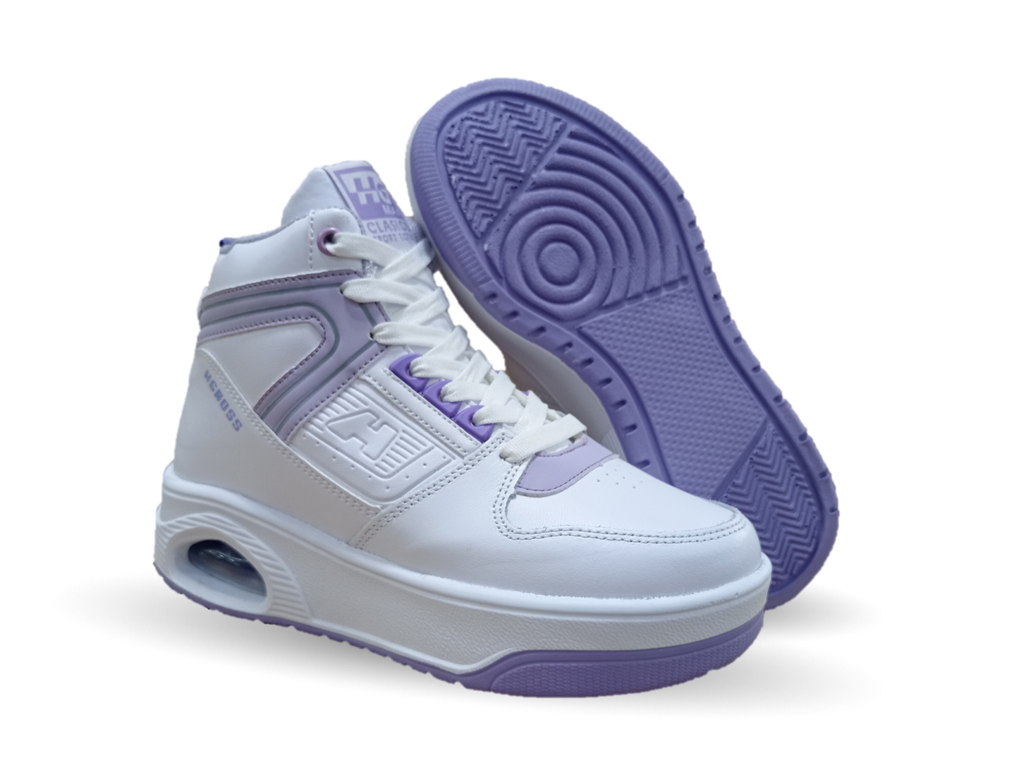 Tenis Urbano tipo bota con burbuja de aire H Gros 334 Blanco/Lavanda para mujer