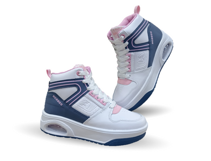 Tenis Urbano tipo bota con burbuja de aire H Gros 334 Blanco/Denim/Pink para mujer