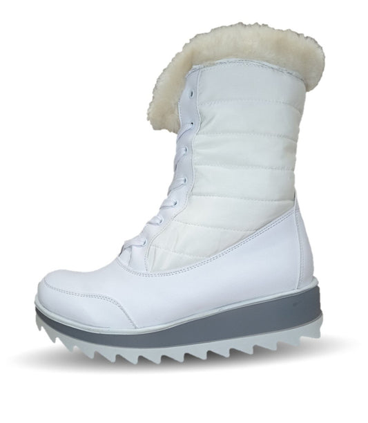 Bota Casual con cierre interno Itzel 360 Microfibra Blanco para mujer