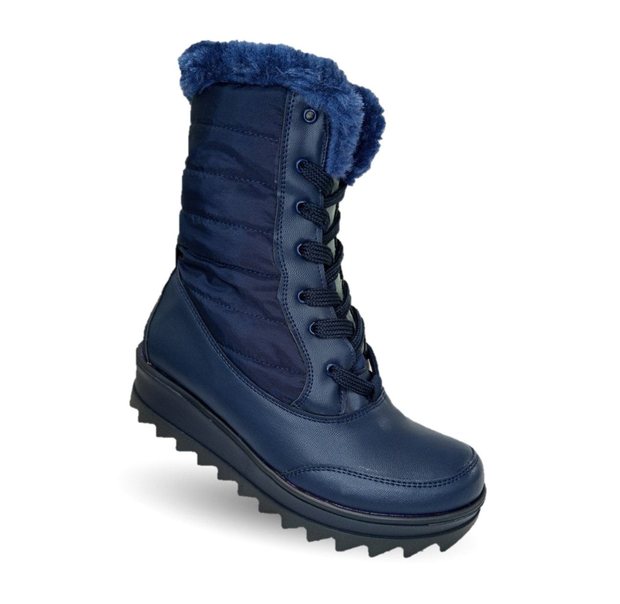 Bota Casual con cierre interno Itzel 360 Microfibra Marino para mujer