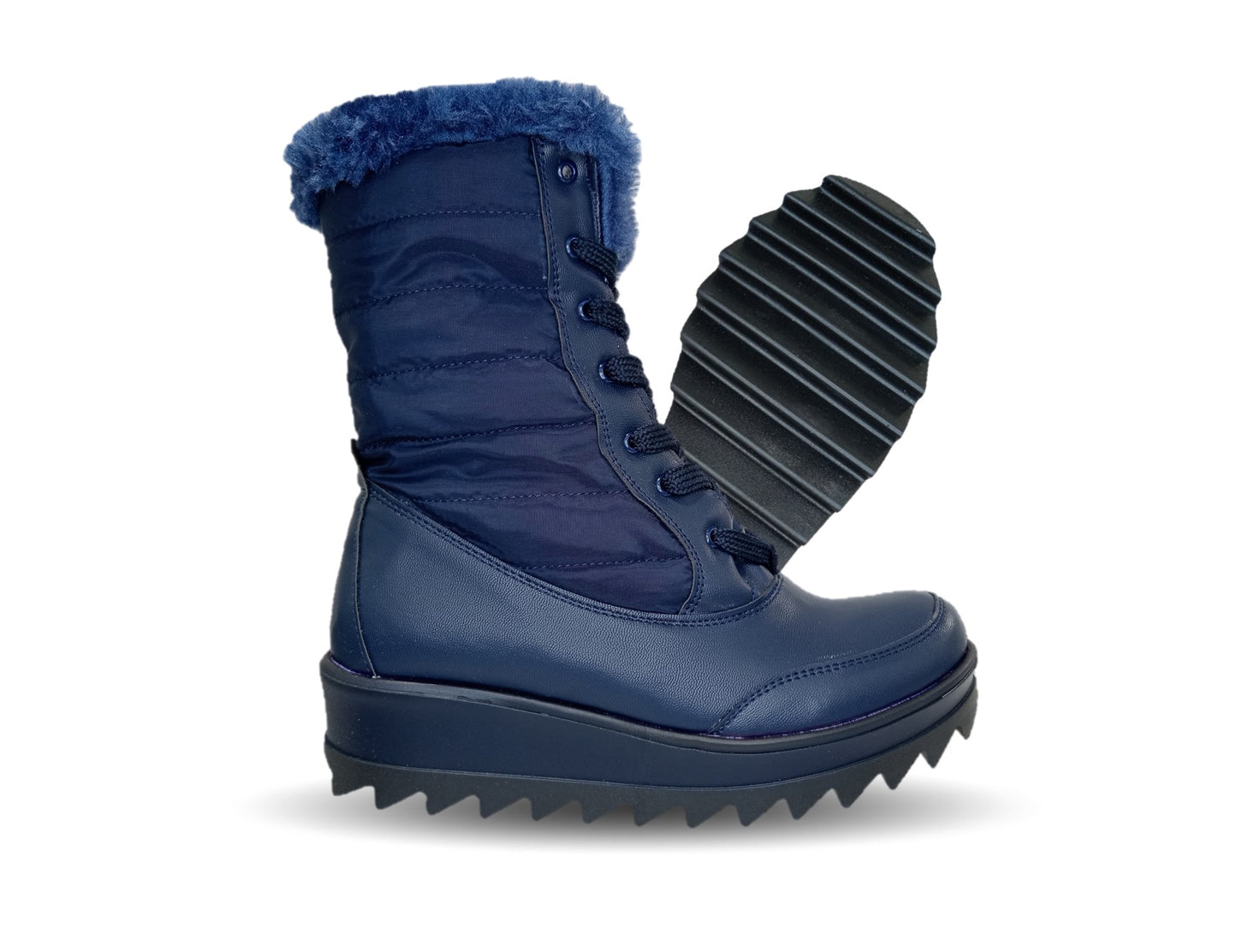 Bota Casual con cierre interno Itzel 360 Microfibra Marino para mujer