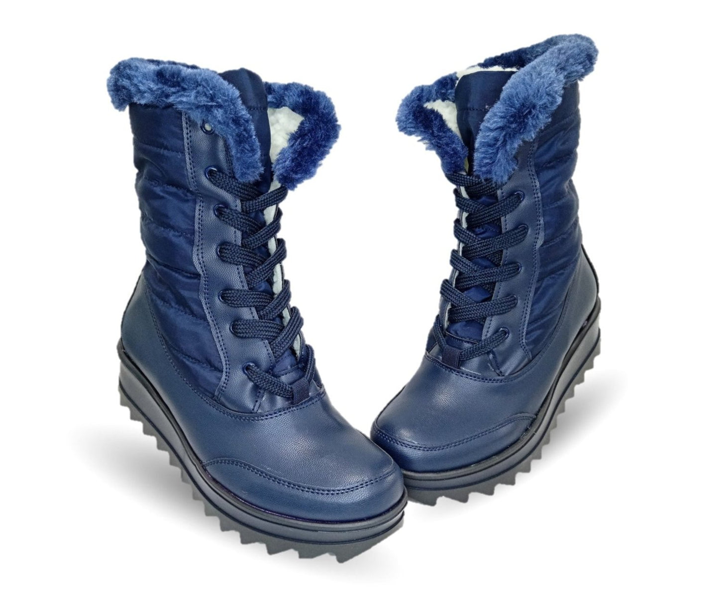 Bota Casual con cierre interno Itzel 360 Microfibra Marino para mujer