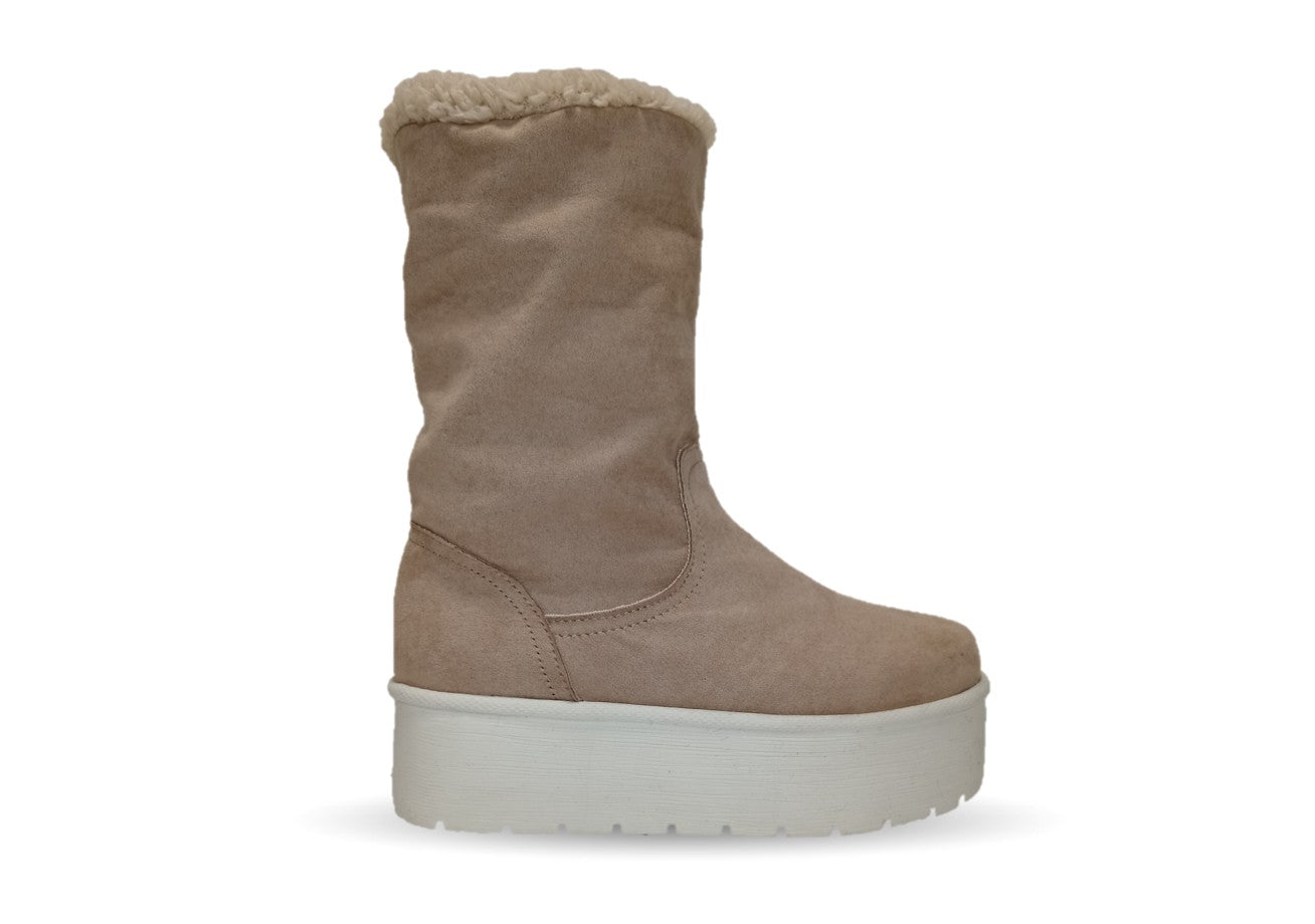 Bota Casual con plataforma Itzel 395 Beige para mujer