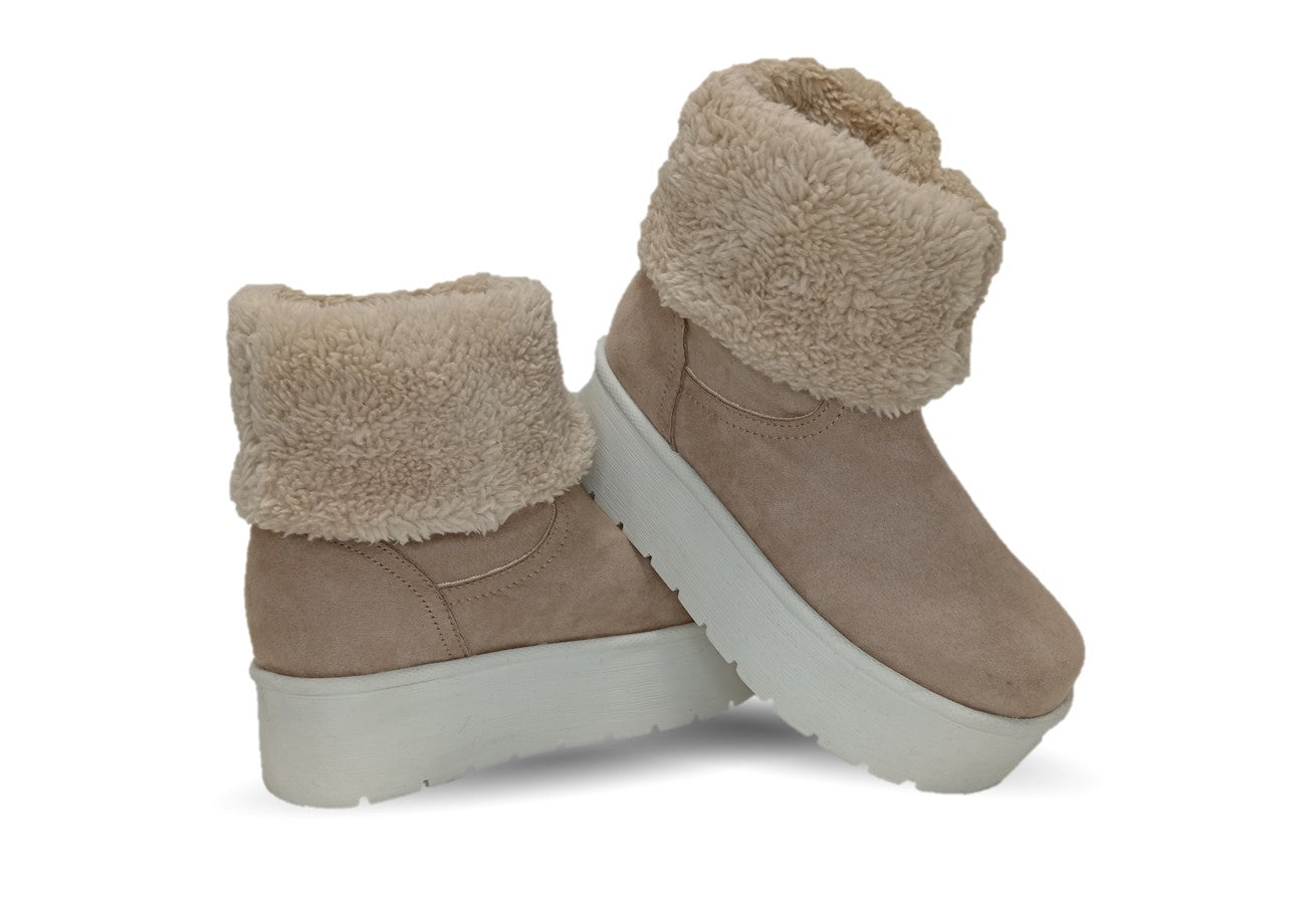 Bota Casual con plataforma Itzel 395 Beige para mujer