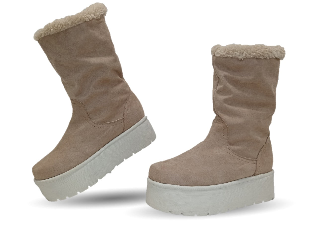 Bota Casual con plataforma Itzel 395 Beige para mujer