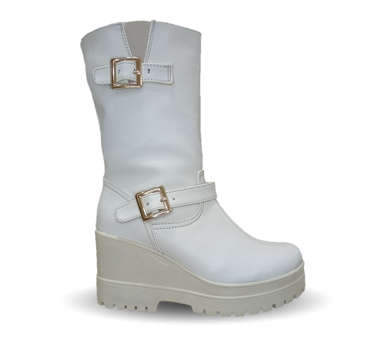 Bota Casual con cierre interno con cuña mediana Itzel 870 Latte para mujer